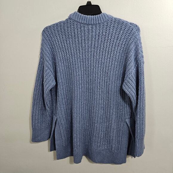 Aerie Oversized Chunky High Neck Blue Long Sweater. Size Small - Picture 2 of 8